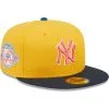 Men's New York Yankees New Era Gold/Azure 100th Anniversary Undervisor 59FIFTY Fitted Hat