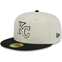 Men's Kansas City Royals New Era Stone/Black Chrome 59FIFTY Fitted Hat
