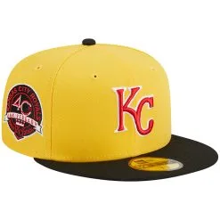 Men's Kansas City Royals New Era Yellow/Black Grilled 59FIFTY Fitted Hat