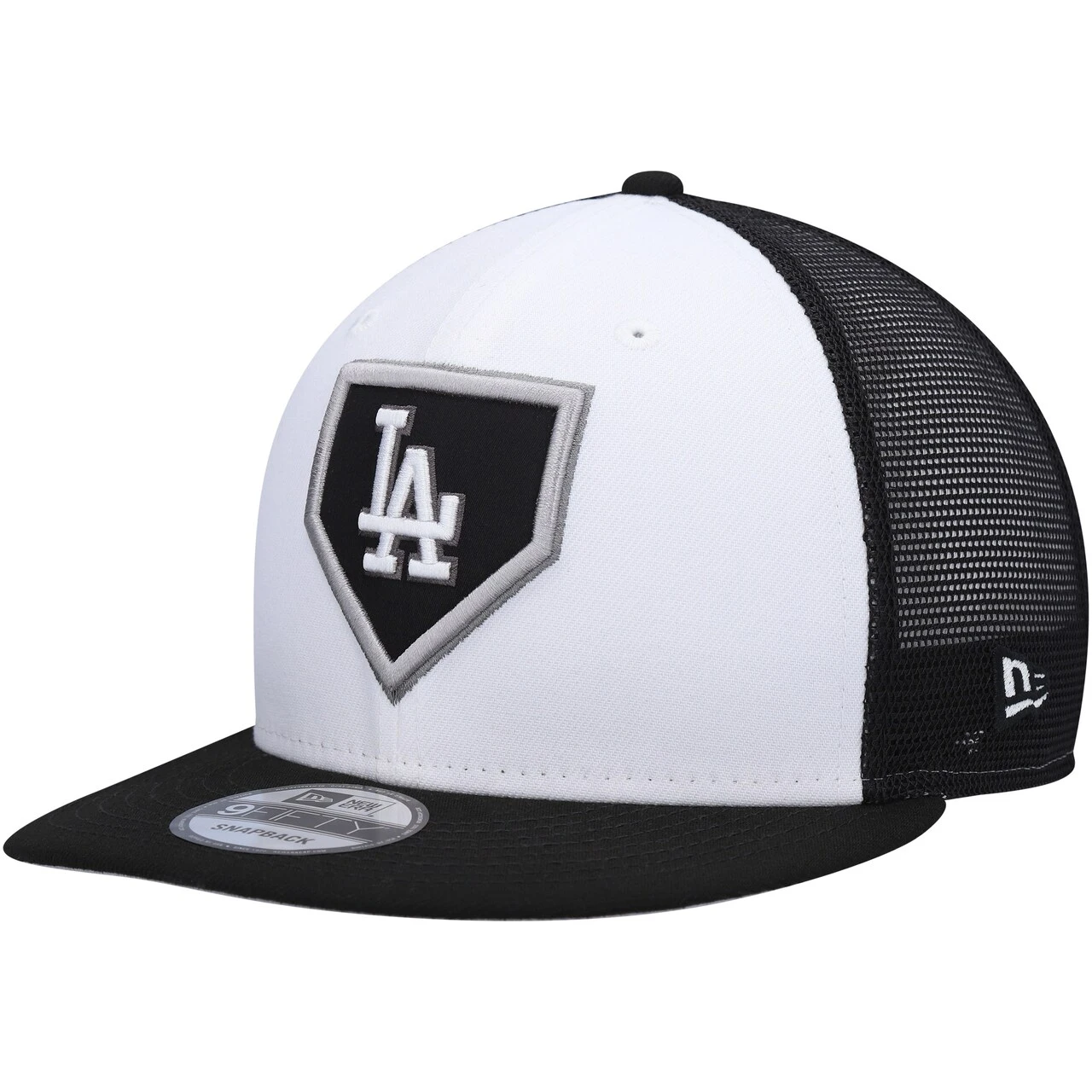 Men's Los Angeles Dodgers New Era White/Black 2022 Clubhouse Trucker 9FIFTY Snapback Hat 3 Men's Los Angeles Dodgers New Era White/Black 2022 Clubhouse Trucker 9FIFTY Snapback Hat