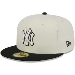 Men's New York Yankees New Era Stone/Black Chrome 59FIFTY Fitted Hat