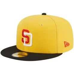 Men's San Diego Padres New Era Yellow/Black Grilled 59FIFTY Fitted Hat -San Diego Padres Caps Sales black san diego padres grilled 59fifty fitted hat ss5 p 200006681pv 3u jog9qazxnrieeackttcsv quf3oyaj83qdecboadpb