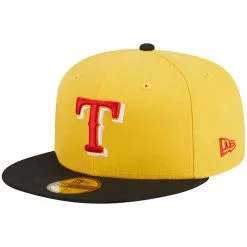 Men's Texas Rangers New Era Yellow/Black Grilled 59FIFTY Fitted Hat -San Diego Padres Caps Sales black texas rangers grilled 59fifty fitted hat ss5 p 200006686pv 3u dfwocsowelnnzy4hb1hpv palkpaiur7uexcxi0bmj
