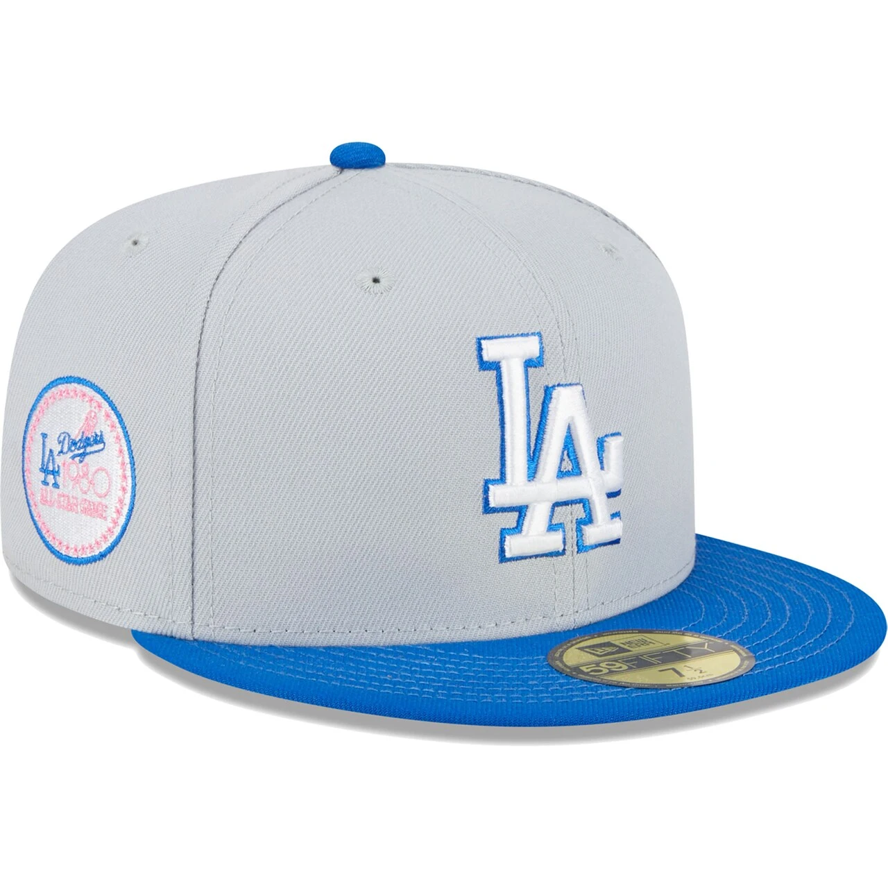Men's Los Angeles Dodgers New Era Gray/Blue Dolphin 59FIFTY Fitted Hat 3 Men's Los Angeles Dodgers New Era Gray/Blue Dolphin 59FIFTY Fitted Hat