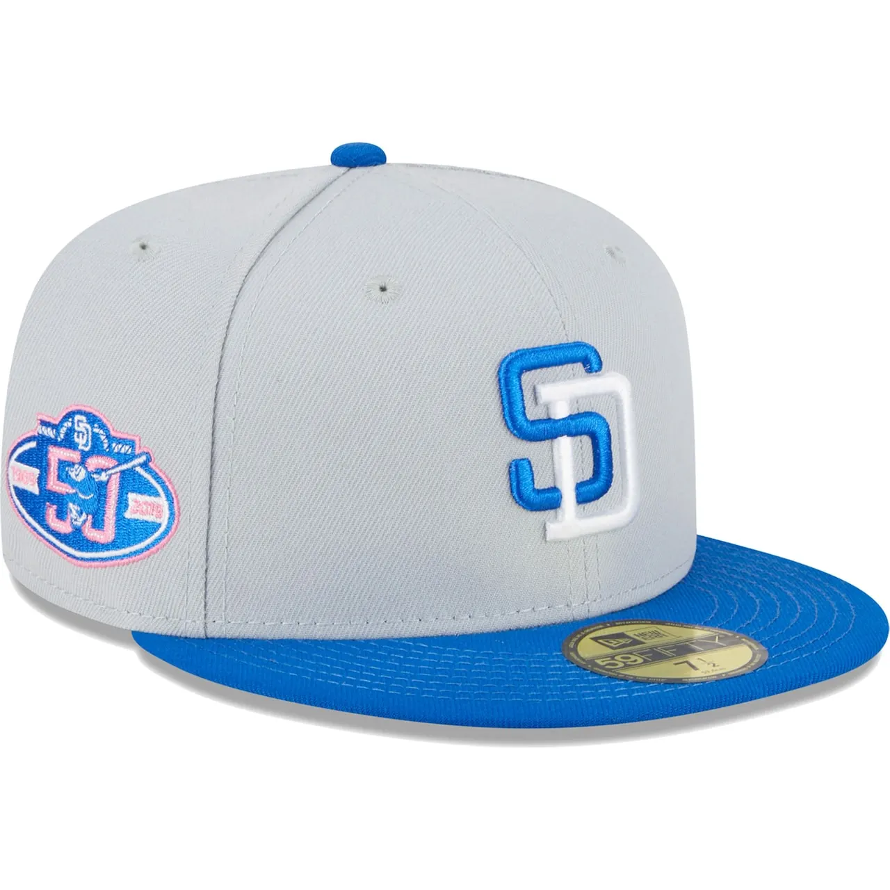 Men's San Diego Padres New Era Gray/Blue Dolphin 59FIFTY Fitted Hat 3 Men's San Diego Padres New Era Gray/Blue Dolphin 59FIFTY Fitted Hat