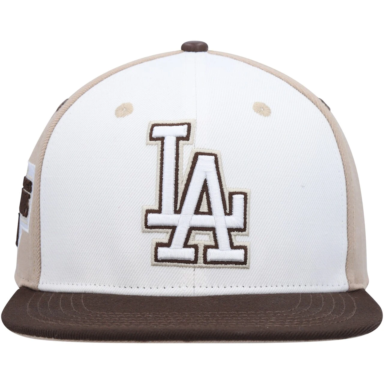 Men's Los Angeles Dodgers Pro Standard White/Brown Chocolate Ice Cream Drip Snapback Hat 4 Men's Los Angeles Dodgers Pro Standard White/Brown Chocolate Ice Cream Drip Snapback Hat - Image 2