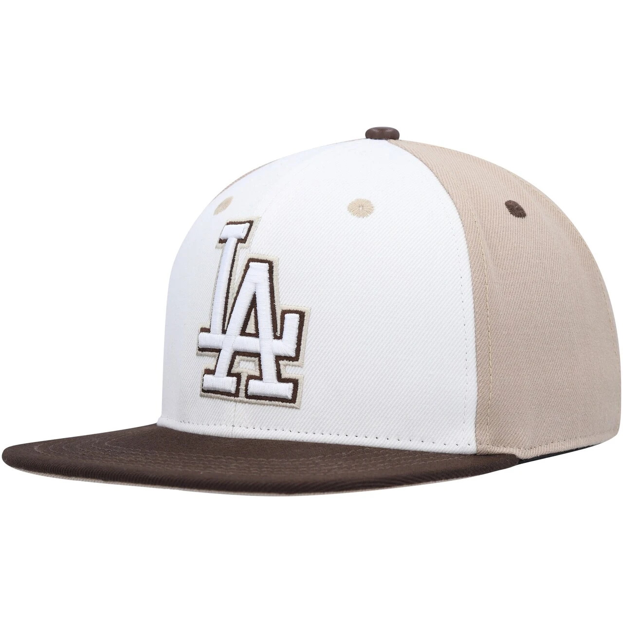 Men's Los Angeles Dodgers Pro Standard White/Brown Chocolate Ice Cream Drip Snapback Hat 5 Men's Los Angeles Dodgers Pro Standard White/Brown Chocolate Ice Cream Drip Snapback Hat - Image 3