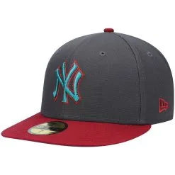 Men's New York Yankees New Era Graphite/Cardinal 1999 World Series Titlewave 59FIFTY Fitted Hat -San Diego Padres Caps Sales cardinal new york yankees 1999 world series titlewave 59fifty fitted hat pi4426000 altimages ff 4426167 2eeab236d8a6e443edf4alt3 full
