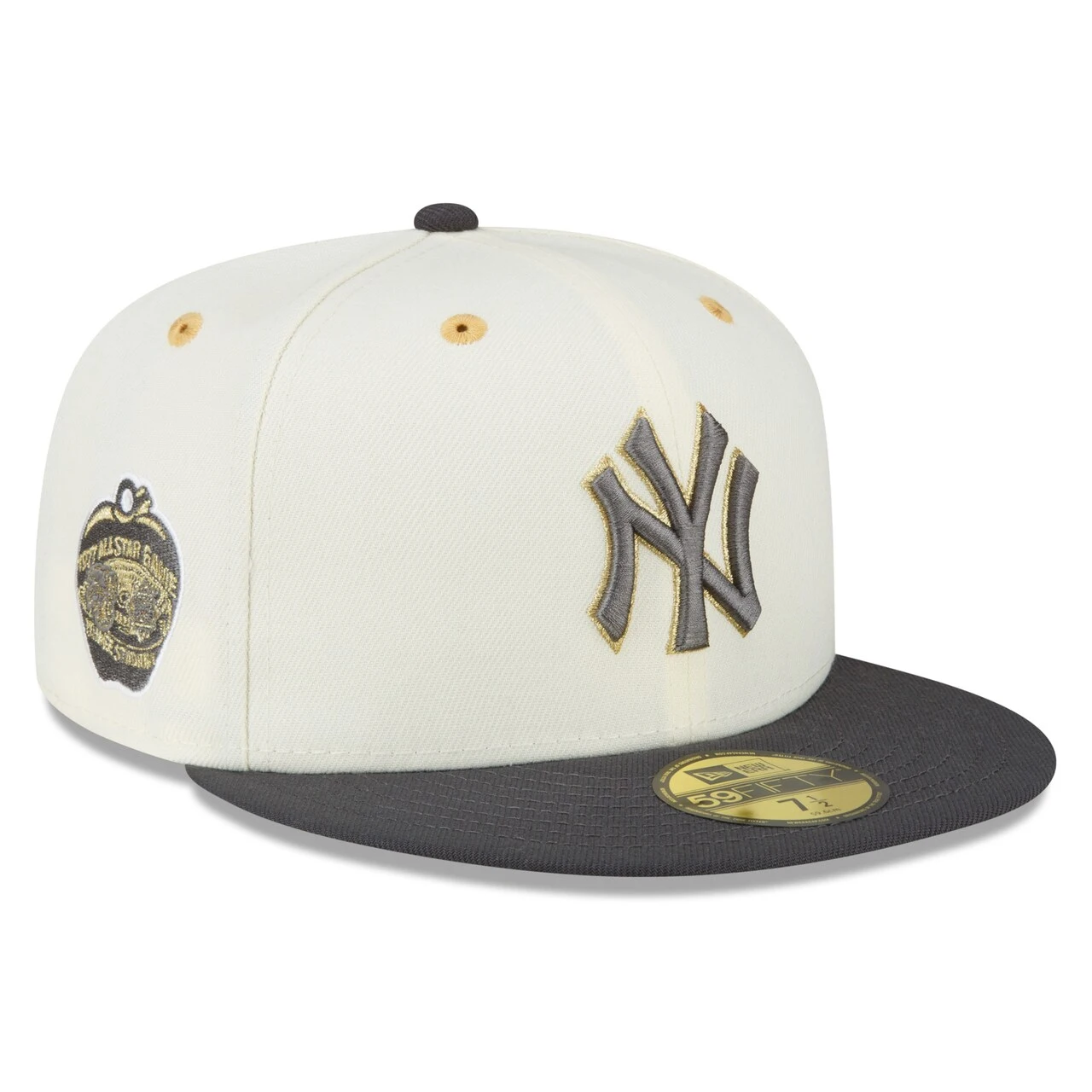 Men's New York Yankees New Era White/Charcoal 1977 MLB All-Star Game Chrome 59FIFTY Fitted Hat 3 Men's New York Yankees New Era White/Charcoal 1977 MLB All-Star Game Chrome 59FIFTY Fitted Hat