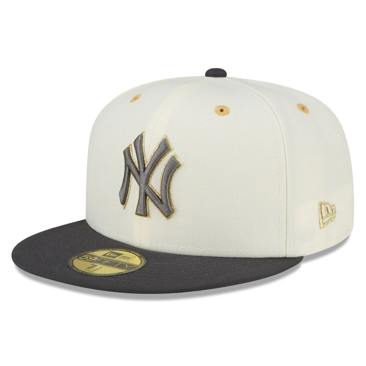 Men's New York Yankees New Era White/Charcoal 1977 MLB All-Star Game Chrome 59FIFTY Fitted Hat 5 Men's New York Yankees New Era White/Charcoal 1977 MLB All-Star Game Chrome 59FIFTY Fitted Hat - Image 3