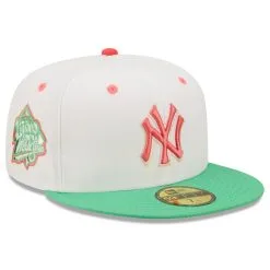 Men's New York Yankees New Era White/Green 1999 World Series Watermelon Lolli 59FIFTY Fitted Hat