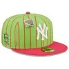 New Era X Big League Chew Men's New York Yankees New Era Pink/Green MLB X Big League Chew Wild Pitch Watermelon Flavor Pack 59FIFTY Fitted Hat