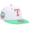 Men's Texas Rangers New Era White/Green 40th Anniversary Watermelon Lolli 59FIFTY Fitted Hat