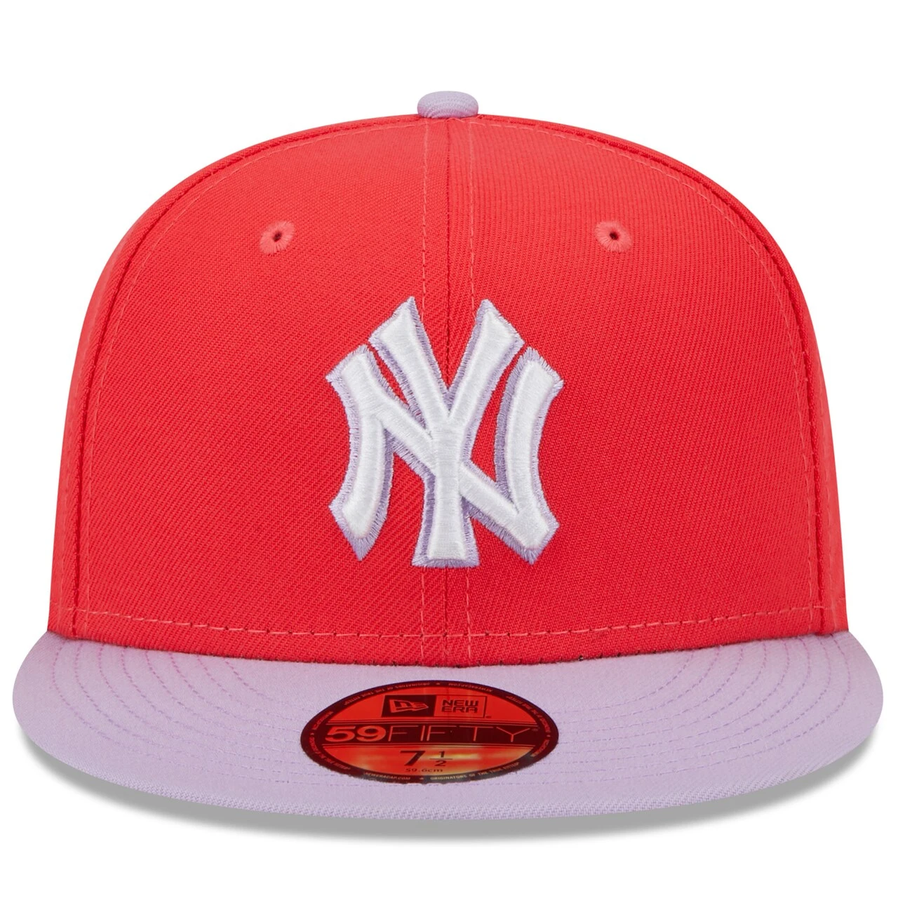 Men's New York Yankees New Era Red/Lavender Spring Color Two-Tone 59FIFTY Fitted Hat 4 Men's New York Yankees New Era Red/Lavender Spring Color Two-Tone 59FIFTY Fitted Hat - Image 2