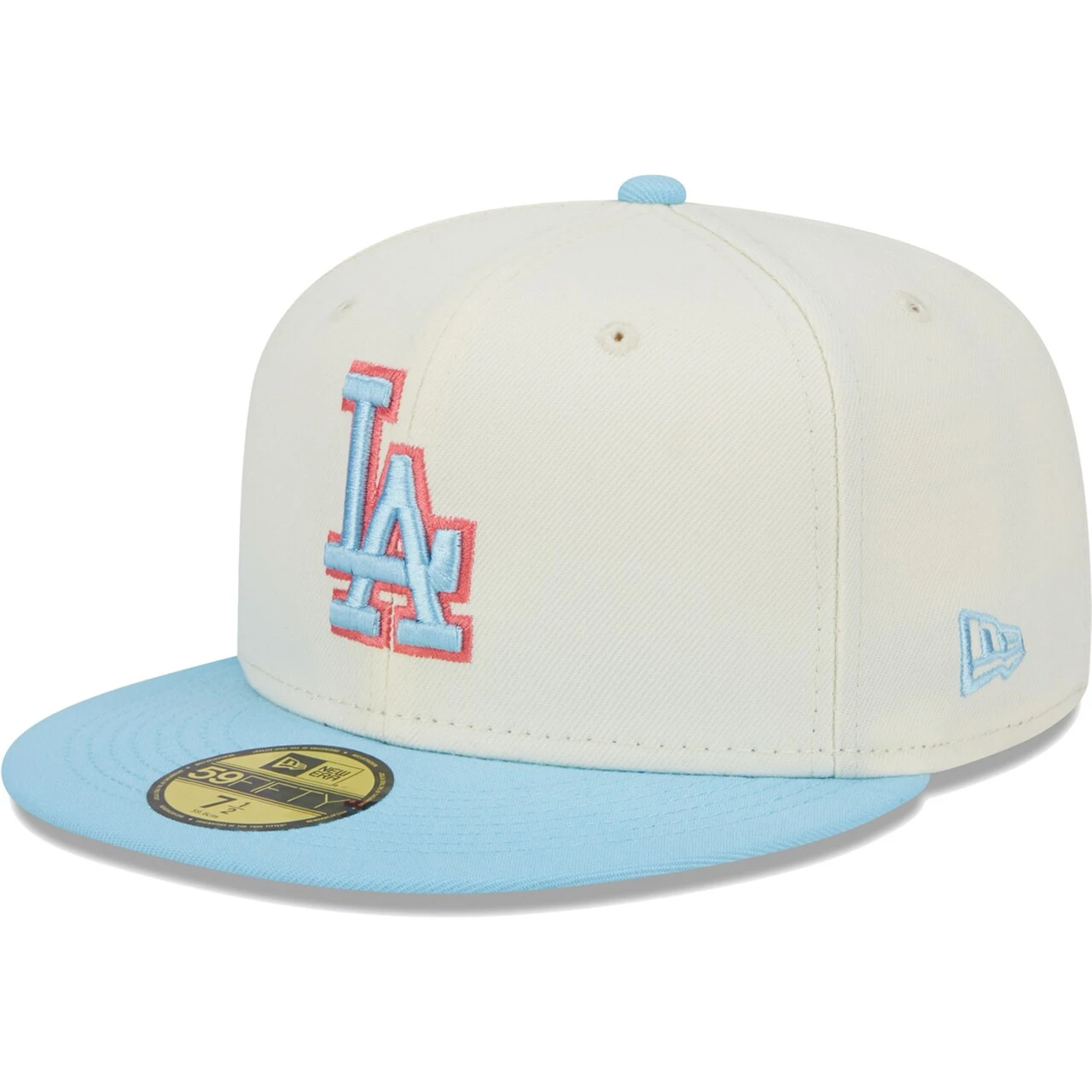 Men's Los Angeles Dodgers New Era Cream/Light Blue Spring Color Two-Tone 59FIFTY Fitted Hat 3 Men's Los Angeles Dodgers New Era Cream/Light Blue Spring Color Two-Tone 59FIFTY Fitted Hat