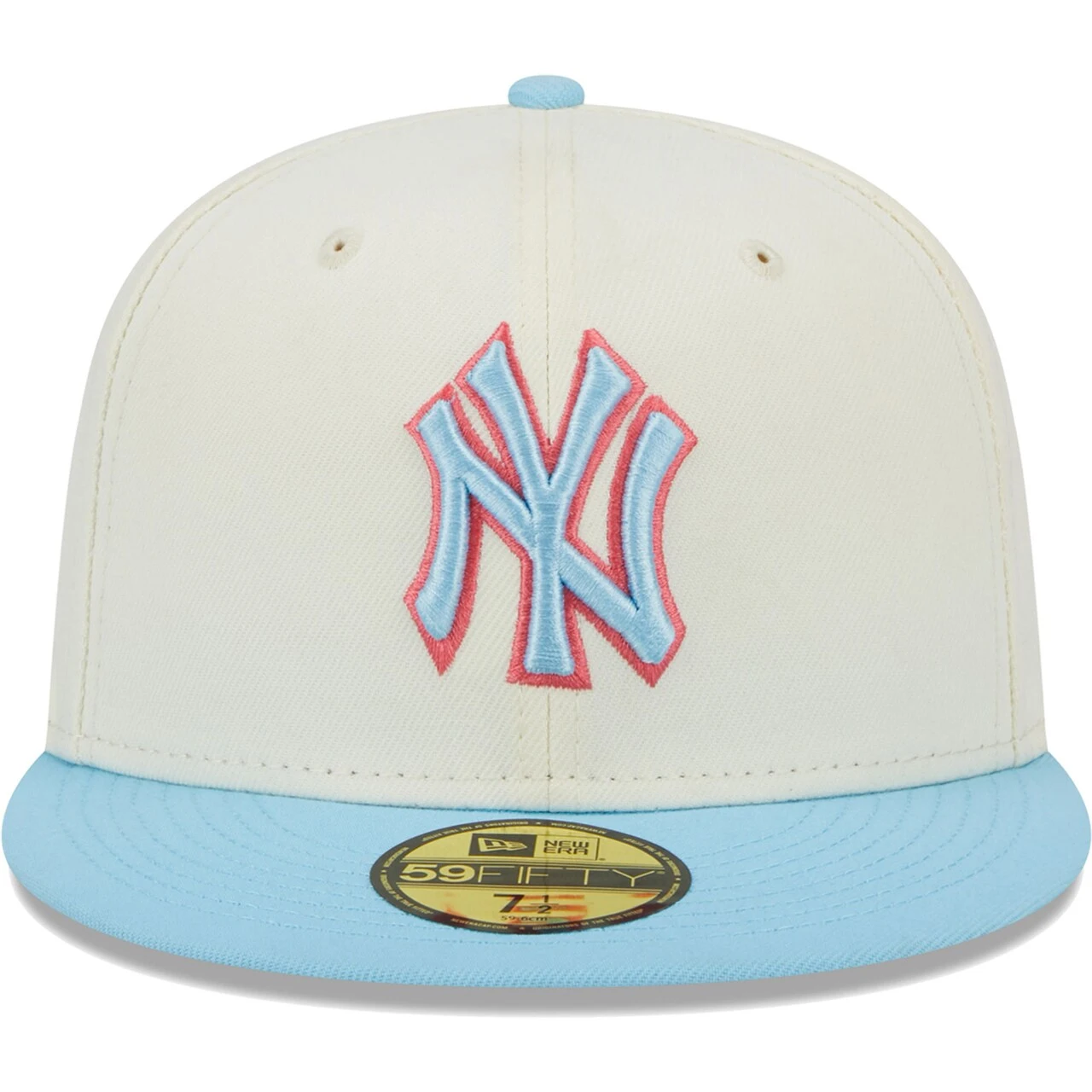 Men's New York Yankees New Era Cream/Light Blue Spring Color Two-Tone 59FIFTY Fitted Hat 4 Men's New York Yankees New Era Cream/Light Blue Spring Color Two-Tone 59FIFTY Fitted Hat - Image 2