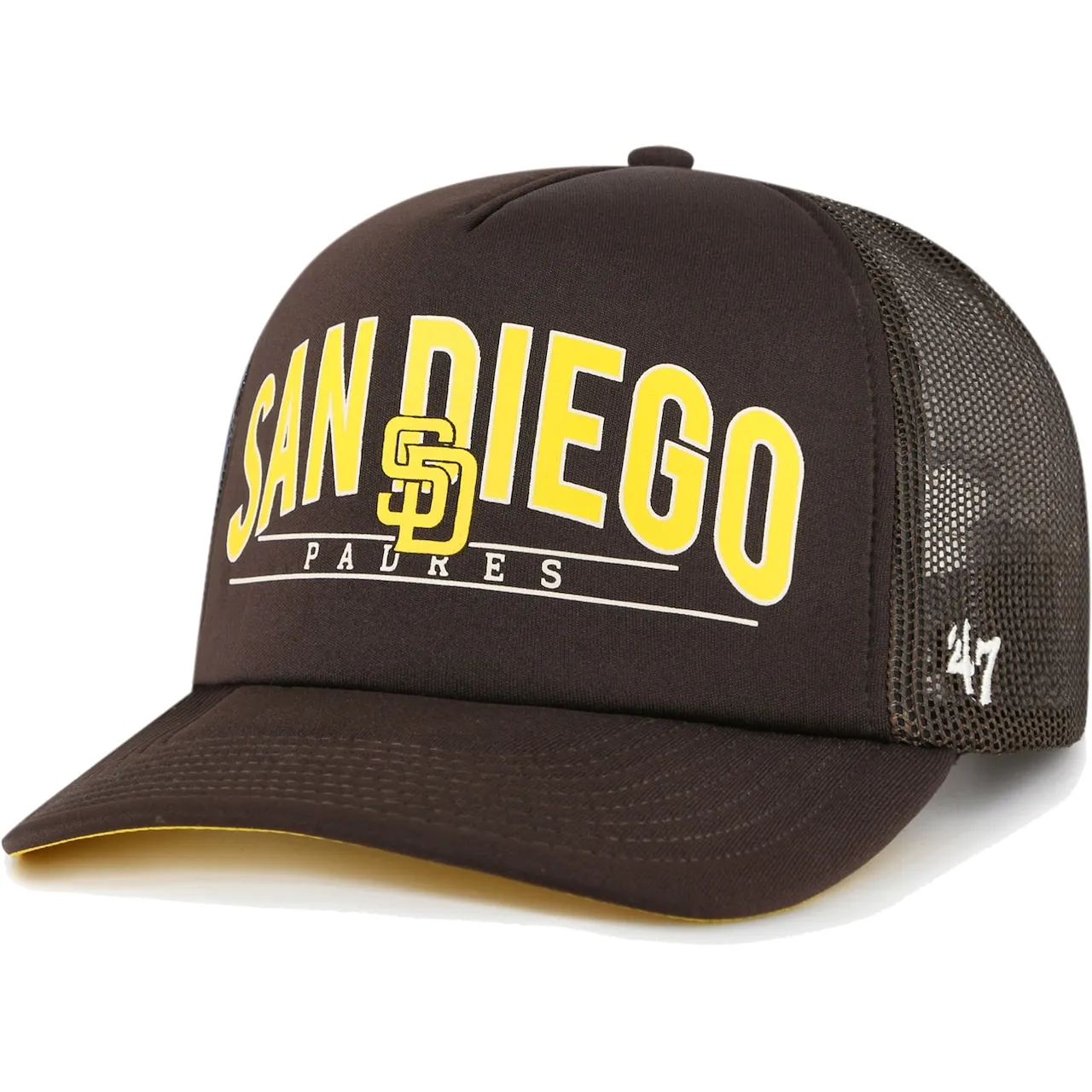 Men's San Diego Padres '47 Brown Backhaul Foam Trucker Snapback Hat 3 Men's San Diego Padres '47 Brown Backhaul Foam Trucker Snapback Hat
