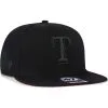 Men's Texas Rangers '47 Black On Black Sure Shot Captain Snapback Hat