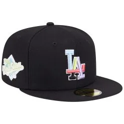 Men's Los Angeles Dodgers New Era Black Multi-Color Pack 59FIFTY Fitted Hat