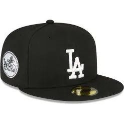 Men's Los Angeles Dodgers New Era Black Sidepatch 59FIFTY Fitted Hat
