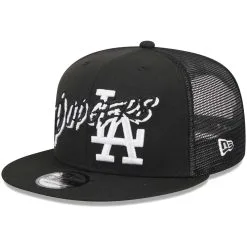 Men's Los Angeles Dodgers New Era Black Street Trucker 9FIFTY Snapback Hat