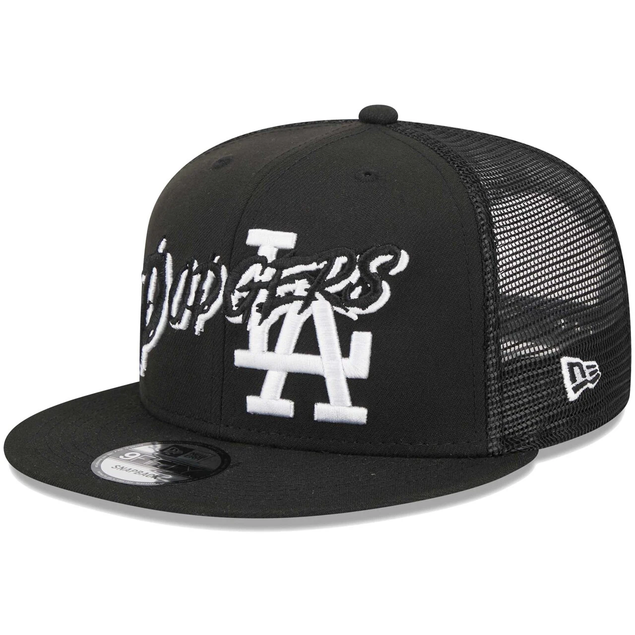 Men's Los Angeles Dodgers New Era Black Street Trucker 9FIFTY Snapback Hat 3 Men's Los Angeles Dodgers New Era Black Street Trucker 9FIFTY Snapback Hat