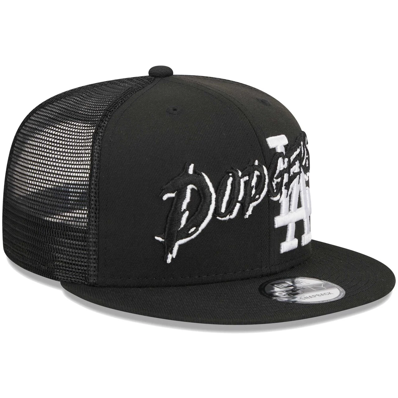 Men's Los Angeles Dodgers New Era Black Street Trucker 9FIFTY Snapback Hat 4 Men's Los Angeles Dodgers New Era Black Street Trucker 9FIFTY Snapback Hat - Image 2