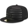 Men's Los Angeles Dodgers New Era Black Tonal Flag 59FIFTY Fitted Hat
