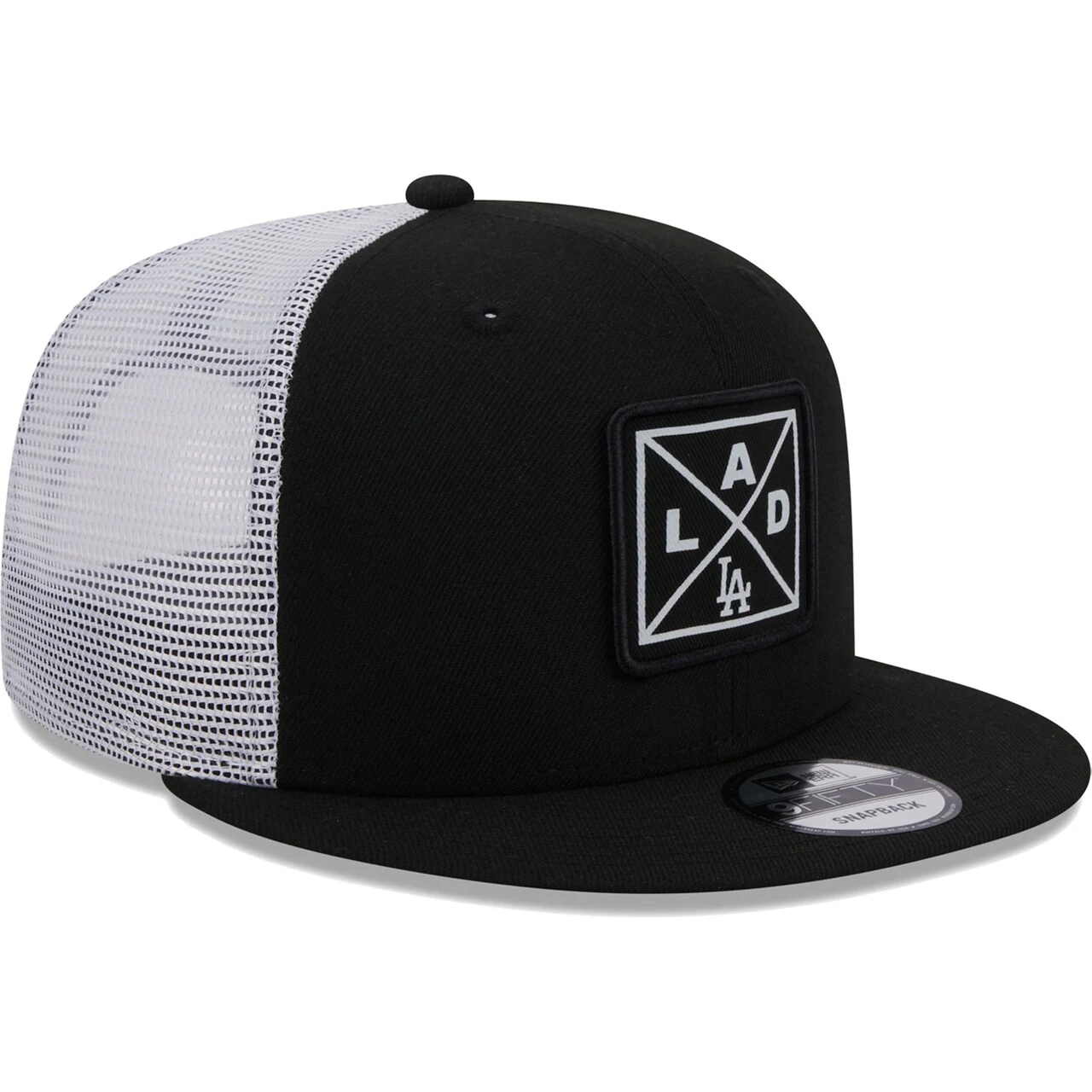 Men's Los Angeles Dodgers New Era Black Vert Squared Trucker 9FIFTY Hat 5 Men's Los Angeles Dodgers New Era Black Vert Squared Trucker 9FIFTY Hat - Image 3