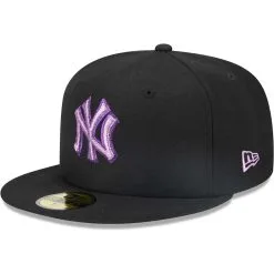 Men's New York Yankees New Era Black Metallic Pop 59FIFTY Fitted Hat