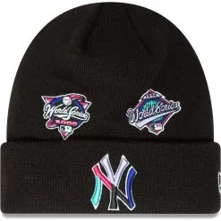 Men's New York Yankees New Era Black Polar Lights Cuffed Knit Hat