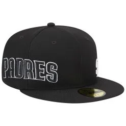 Men's San Diego Padres New Era Black Jersey 59FIFTY Fitted Hat