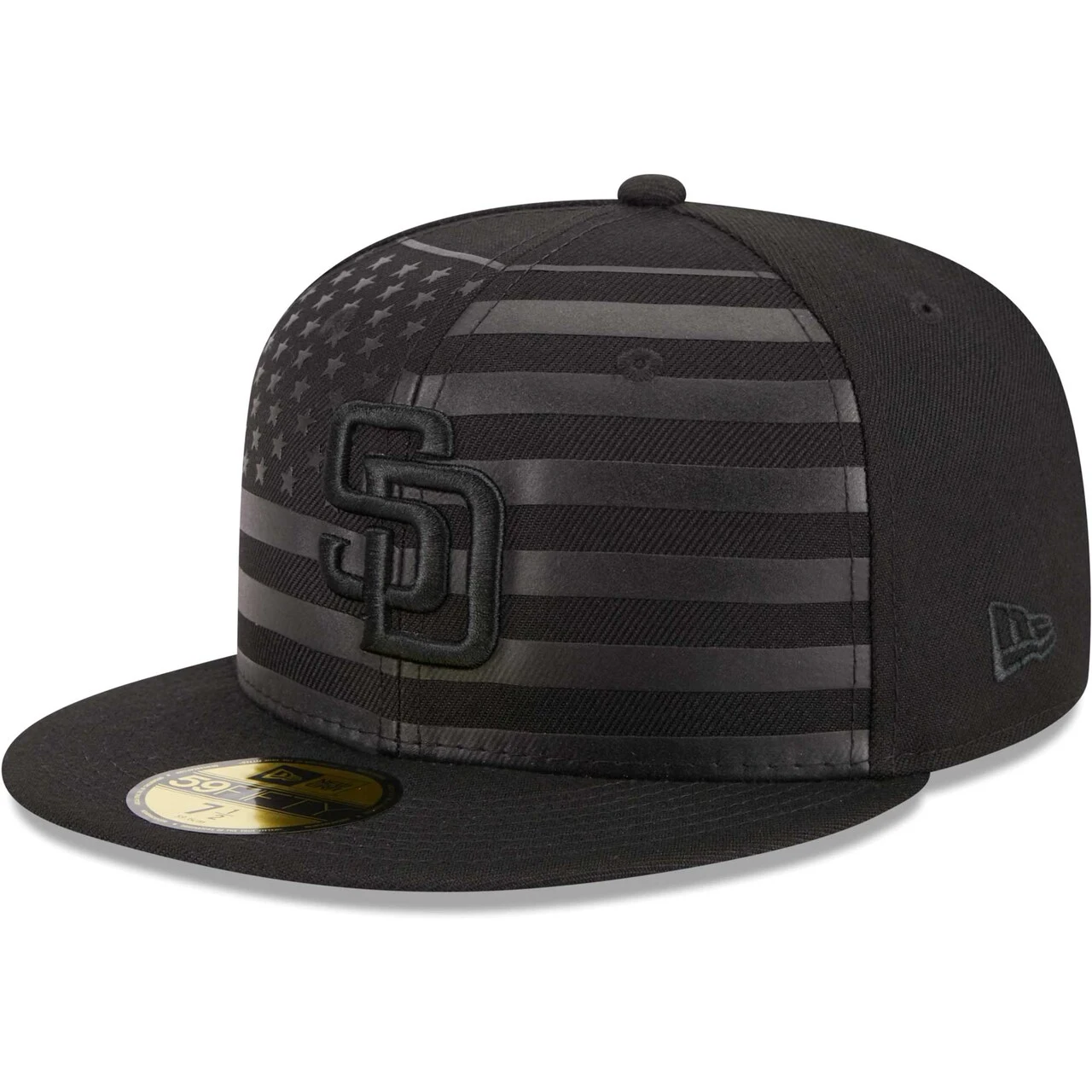 Men's San Diego Padres New Era Black Tonal Flag 59FIFTY Fitted Hat 3 Men's San Diego Padres New Era Black Tonal Flag 59FIFTY Fitted Hat