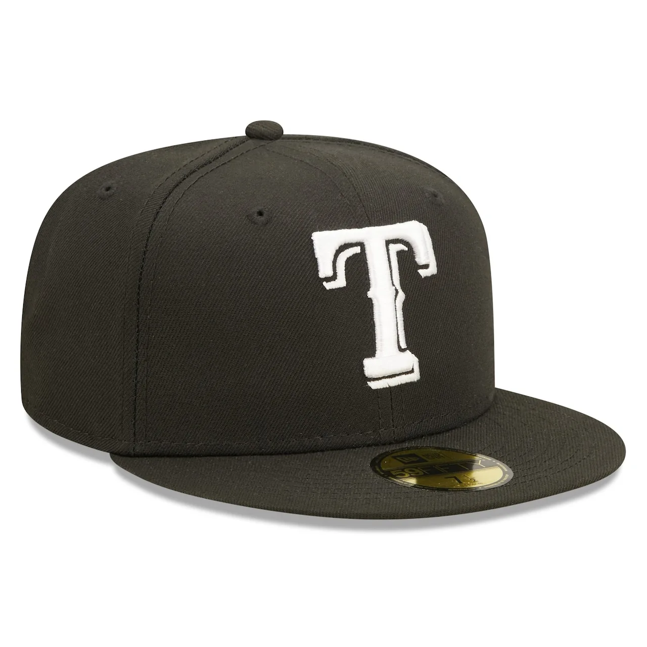 Men's Texas Rangers New Era Black Team Logo 59FIFTY Fitted Hat 5 Men's Texas Rangers New Era Black Team Logo 59FIFTY Fitted Hat - Image 3