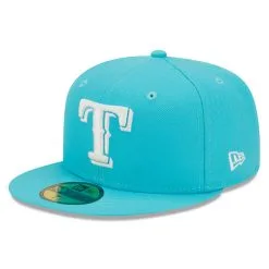 Men's Texas Rangers New Era Blue Vice Highlighter Logo 59FIFTY Fitted Hat