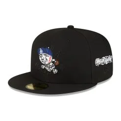 Men's Los Angeles Dodgers New Era Born X Raised Black Mr. Cartoon 59FIFTY Fitted Hat