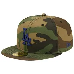 Men's Los Angeles Dodgers New Era Camo Team Color Undervisor 59FIFTY Fitted Hat