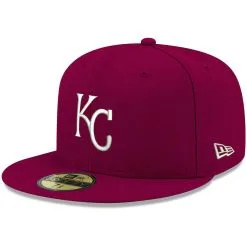 Men's Kansas City Royals New Era Cardinal White Logo 59FIFTY Fitted Hat