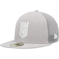 Men's Kansas City Royals New Era Gray 2023 On-Field Batting Practice 59FIFTY Fitted Hat