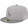 Men's Los Angeles Dodgers New Era Gray Green Undervisor 59FIFTY Fitted Hat