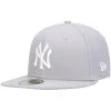 Men's New York Yankees New Era Gray White Logo 59FIFTY Fitted Hat