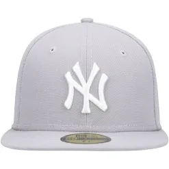 Men's New York Yankees New Era Gray White Logo 59FIFTY Fitted Hat -San Diego Padres Caps Sales mens new era gray new york yankees white logo 59fifty fitted hat pi4208000 altimages ff 4208671 759f374443d213a97f01alt2 full
