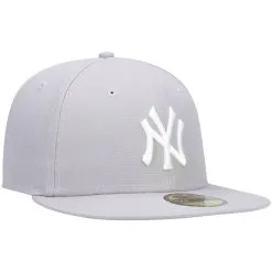 Men's New York Yankees New Era Gray White Logo 59FIFTY Fitted Hat -San Diego Padres Caps Sales mens new era gray new york yankees white logo 59fifty fitted hat pi4208000 altimages ff 4208671 759f374443d213a97f01alt3 full