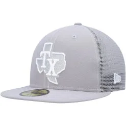 Men's Texas Rangers New Era Gray 2023 On-Field Batting Practice 59FIFTY Fitted Hat