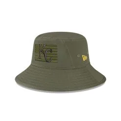 Men's Kansas City Royals New Era Green 2023 Armed Forces Day Bucket Hat
