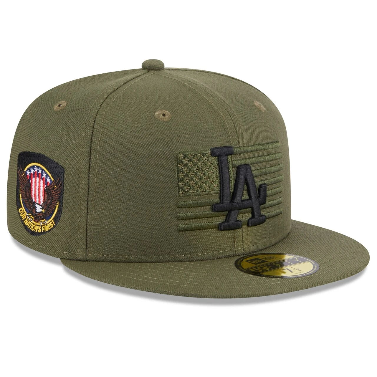 Men's Los Angeles Dodgers New Era Green 2023 Armed Forces Day On-Field 59FIFTY Fitted Hat 3 Men's Los Angeles Dodgers New Era Green 2023 Armed Forces Day On-Field 59FIFTY Fitted Hat