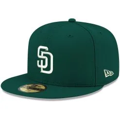 Men's San Diego Padres New Era Green White Logo 59FIFTY Fitted Hat