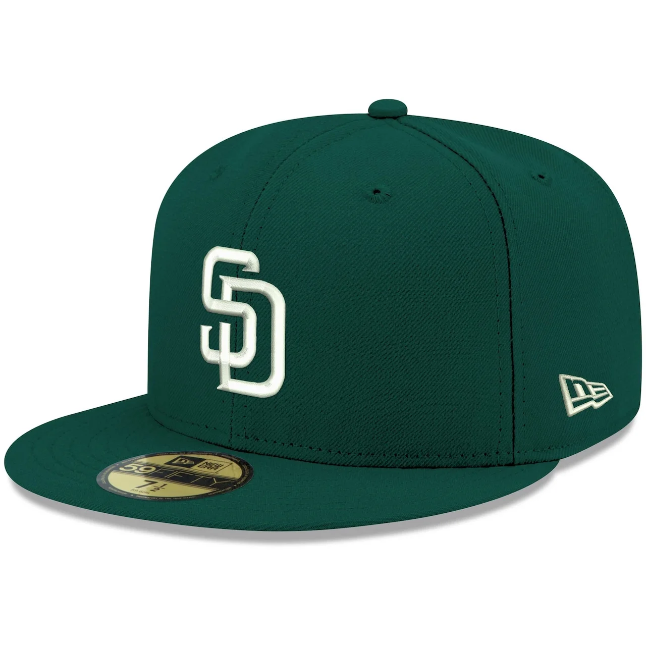 Men's San Diego Padres New Era Green White Logo 59FIFTY Fitted Hat 3 Men's San Diego Padres New Era Green White Logo 59FIFTY Fitted Hat