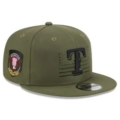 Men's Texas Rangers New Era Green 2023 Armed Forces Day 9FIFTY Snapback Adjustable Hat