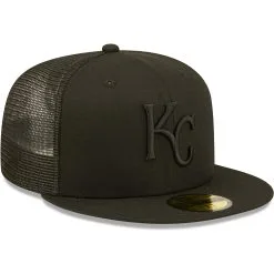 Men's Kansas City Royals New Era Blackout Trucker 59FIFTY Fitted Hat -San Diego Padres Caps Sales mens new era kansas city royals blackout trucker 59fifty fitted hat pi4582000 altimages ff 4582693 a584c63a5ffd29965174alt3 full